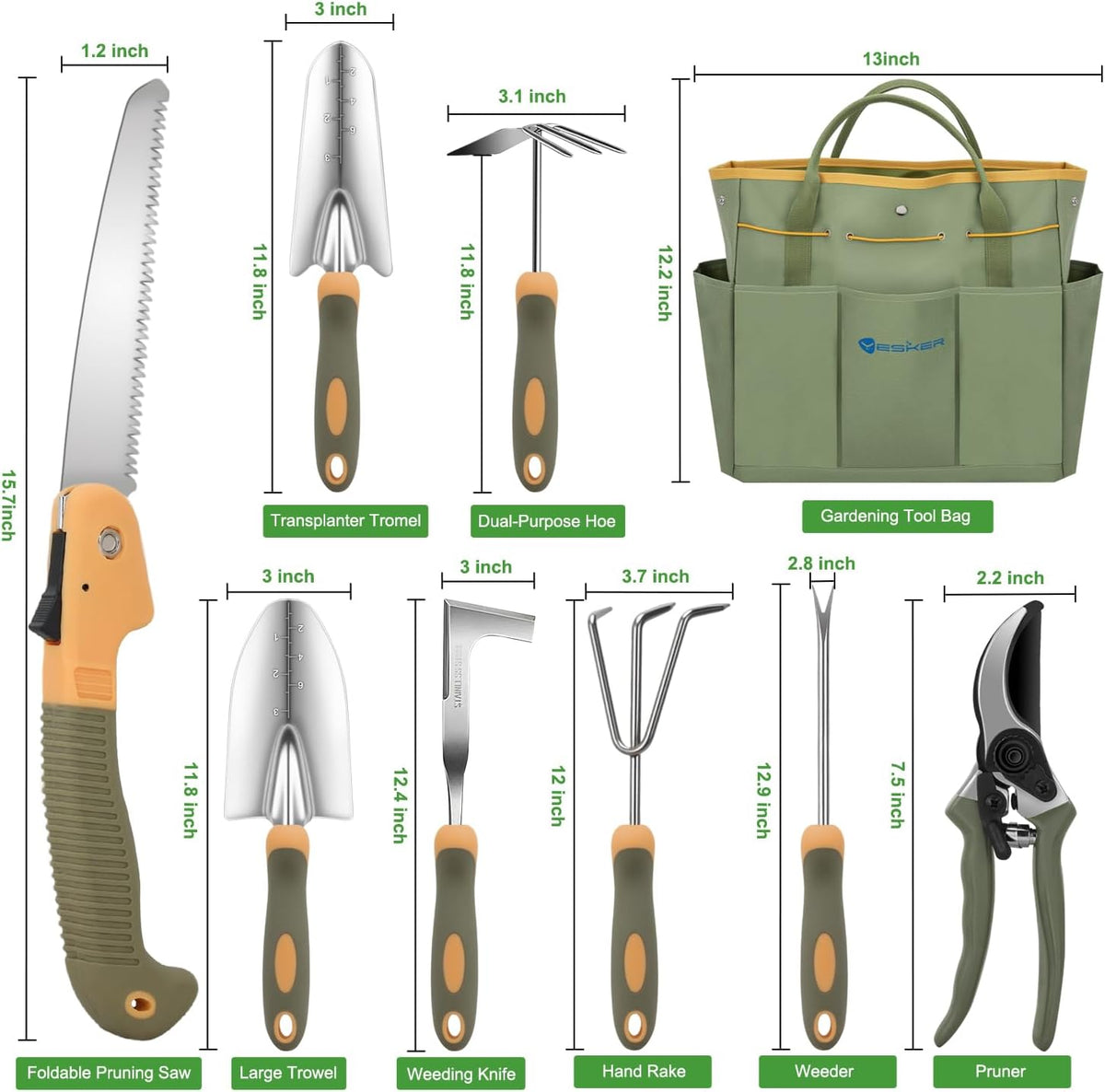 Pruning Shears Garden Shears 8.6" Professional Bypass Garden Scissors Yard Clippers with Sharp SK5 Steel Blade Heavy Duty Hand Pruners for Branch Flower Plant Trimming Cutting Gardening Tools