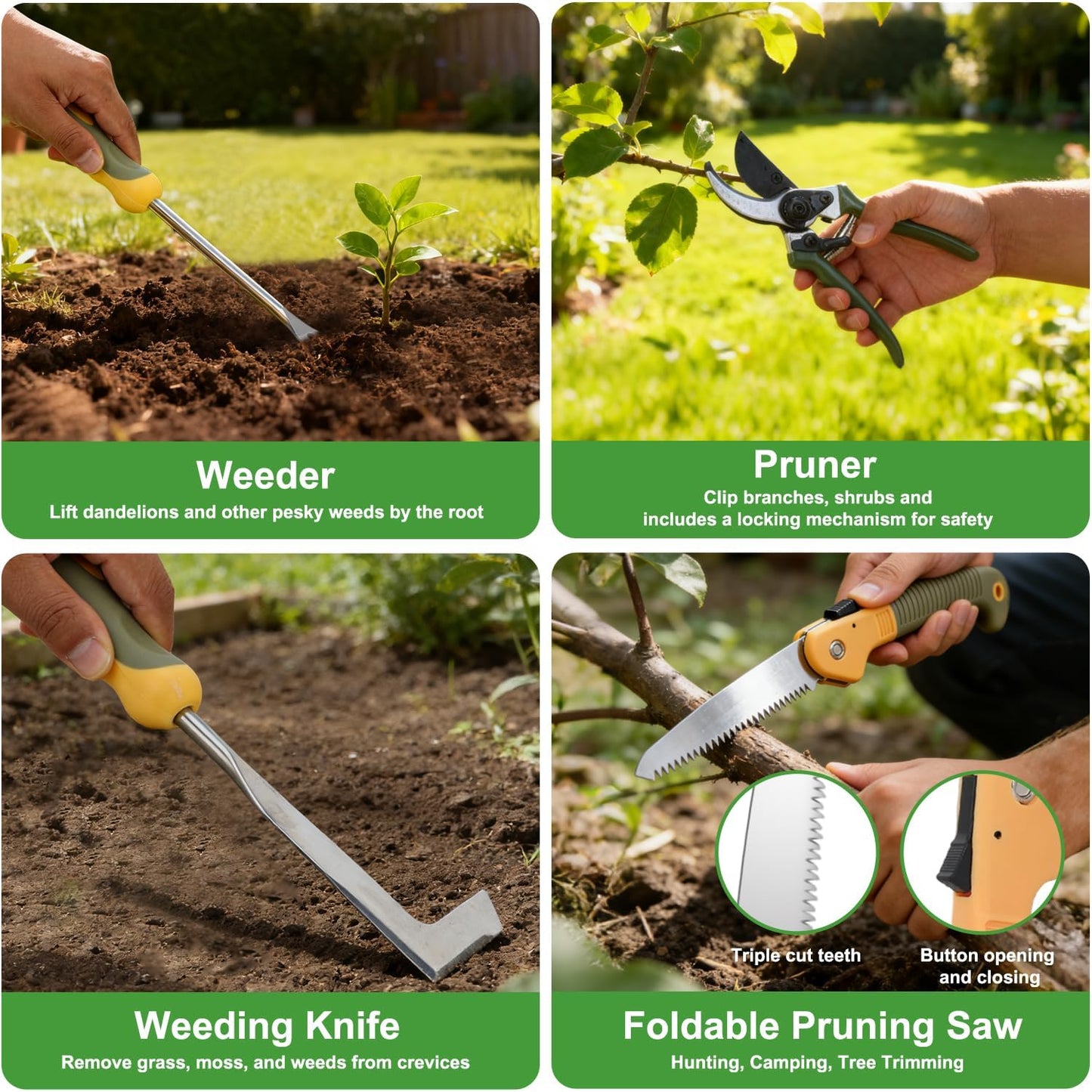 Pruning Shears Garden Shears 8.6" Professional Bypass Garden Scissors Yard Clippers with Sharp SK5 Steel Blade Heavy Duty Hand Pruners for Branch Flower Plant Trimming Cutting Gardening Tools