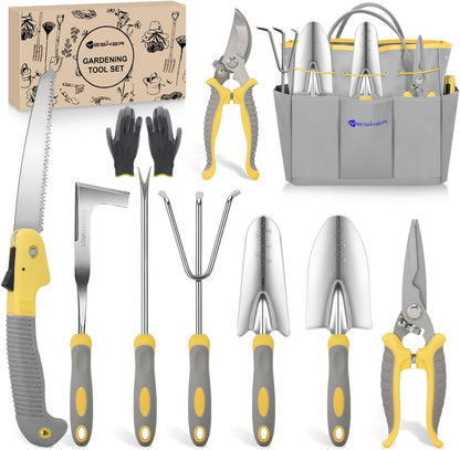 Pruning Shears Garden Shears 8.6" Professional Bypass Garden Scissors Yard Clippers with Sharp SK5 Steel Blade Heavy Duty Hand Pruners for Branch Flower Plant Trimming Cutting Gardening Tools