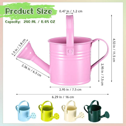 Kids Metal Watering Can for Gardening, 5Pcs Small Iron Watering Can Garden Watering Bucket for Gardening Plants Flowers (Mixed Color)