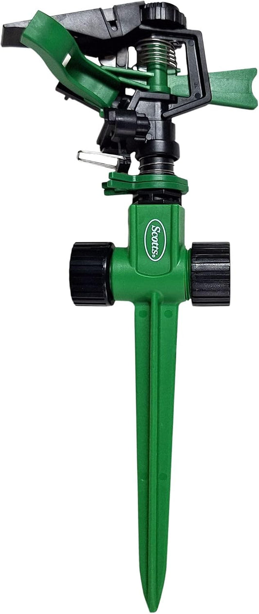 Impact Sprinkler for Yard – Adjustable Pulsating Water Sprinkler Head on Spike with 360° Coverage, for Even Watering of Lawns, Gardens, and Vegetable Beds