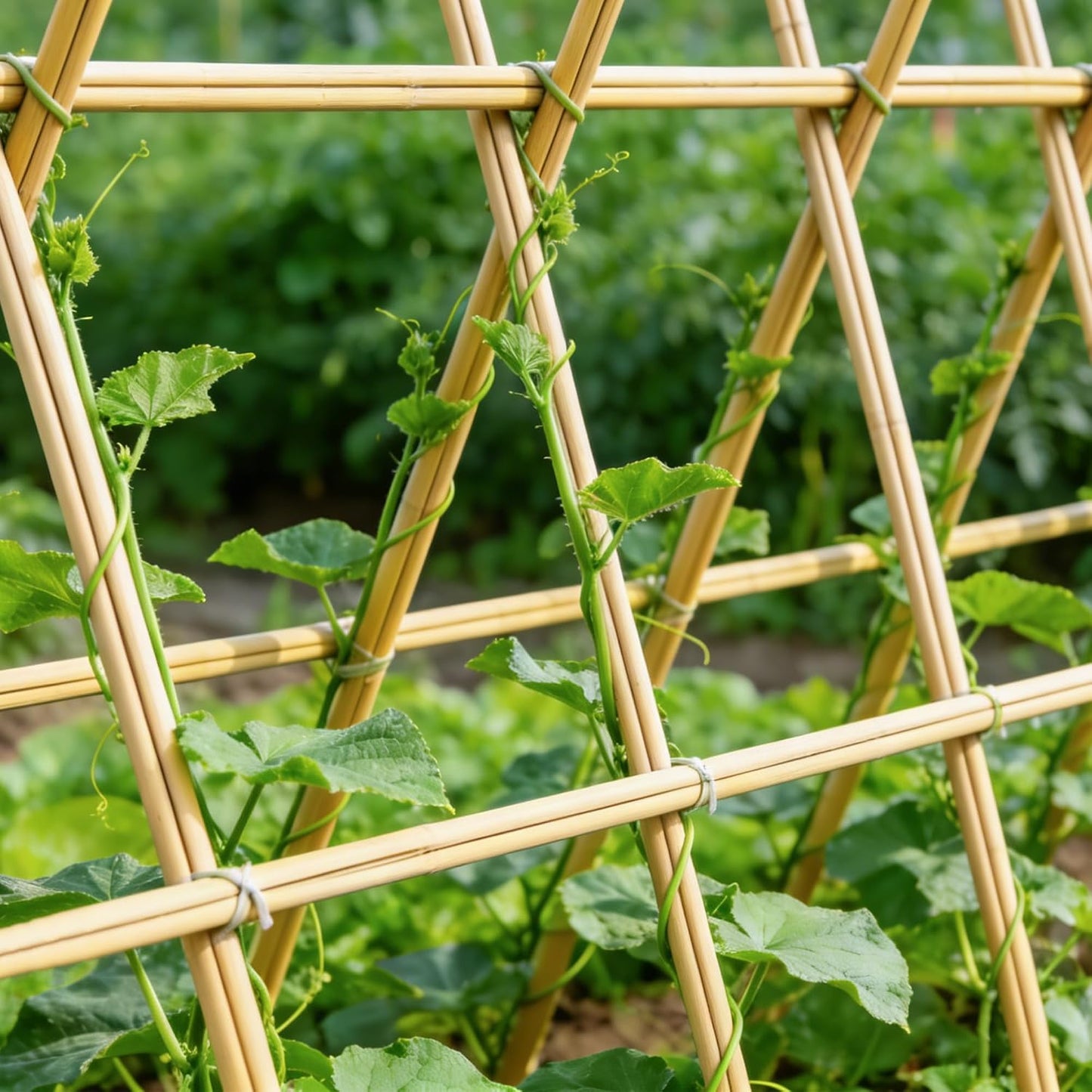 50Pcs Garden Stakes, 0.32”/16 Inch Bamboo Sticks，Natural Plant Stakes for Indoor and Outdoor Plants，Poles for Tomatoes, Beans, Potted Plants