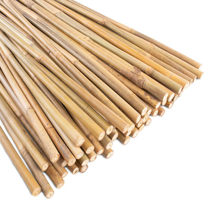 50Pcs Garden Stakes, 0.32”/16 Inch Bamboo Sticks，Natural Plant Stakes for Indoor and Outdoor Plants，Poles for Tomatoes, Beans, Potted Plants