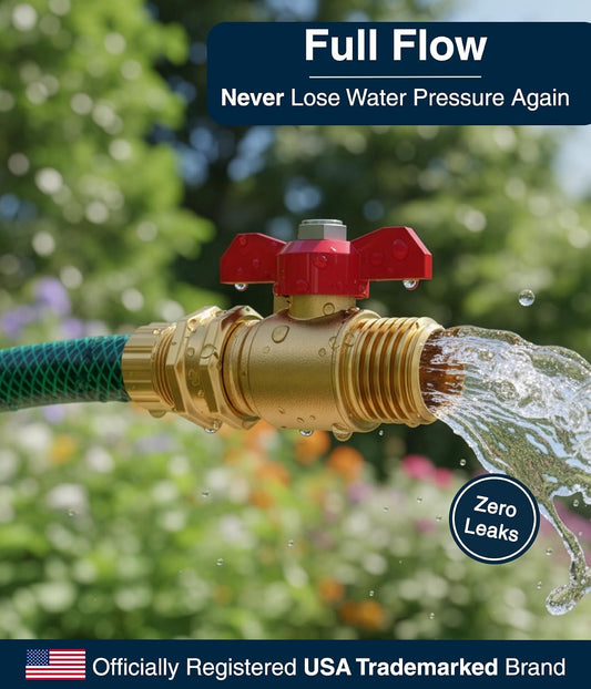 ® Garden Hose Shut Off Valve 3/4" Brass | Full Flow & Heavy Duty | 2026 Edition