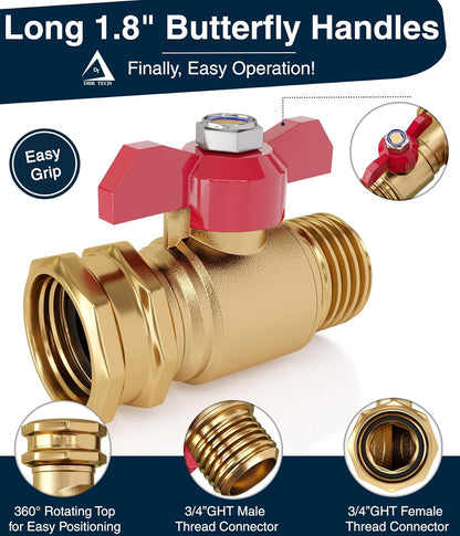 ® Garden Hose Shut Off Valve 3/4" Brass | Full Flow & Heavy Duty | 2026 Edition