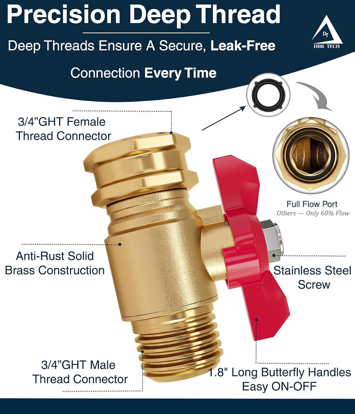 ® Garden Hose Shut Off Valve 3/4" Brass | Full Flow & Heavy Duty | 2026 Edition