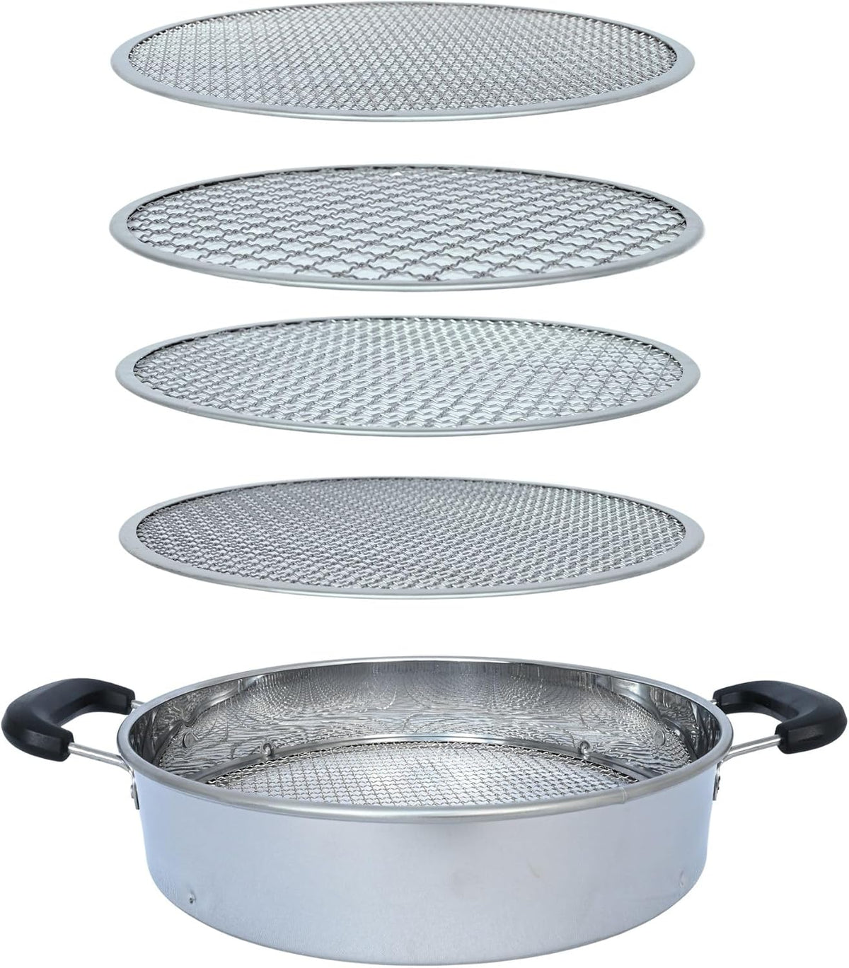 Soil Sifter with Handle – Includes 4 Replaceable Mesh Screens 3mm/6mm/9mm/12mm for Gardening & Compost