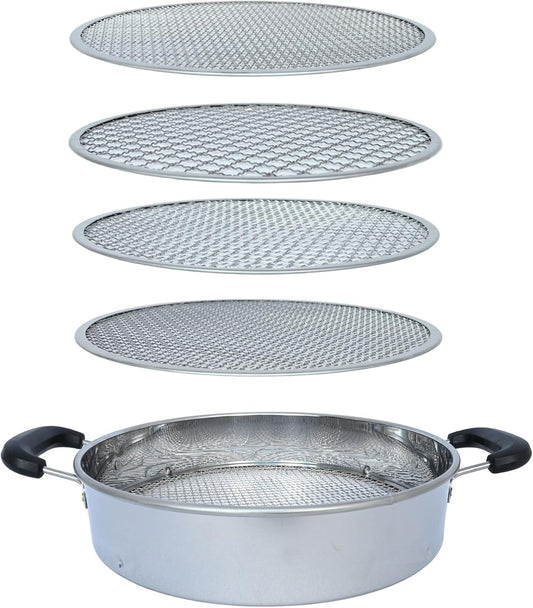 Soil Sifter with Handle – Includes 4 Replaceable Mesh Screens 3mm/6mm/9mm/12mm for Gardening & Compost