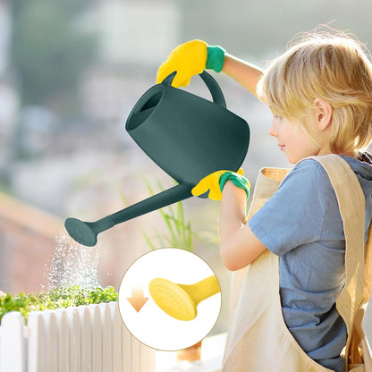 Plastic Watering Can for Home Plant Garden 1/2 Gallon Green