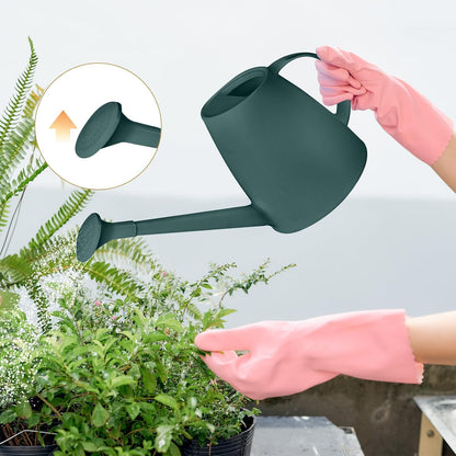 Plastic Watering Can for Home Plant Garden 1/2 Gallon Green