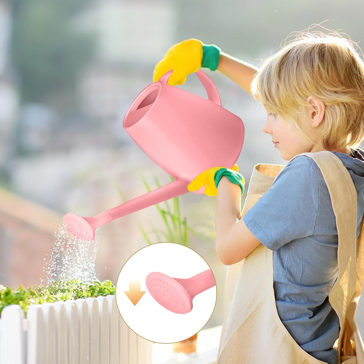 Plastic Watering Can for Home Plant Garden 1/2 Gallon Green