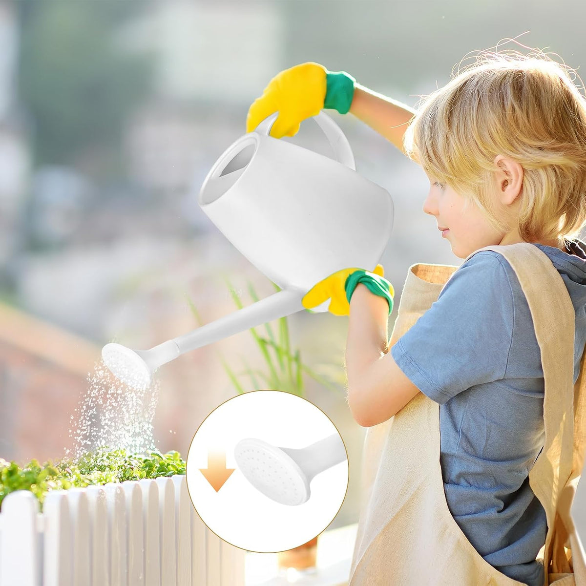 Plastic Watering Can for Home Plant Garden 1/2 Gallon Green