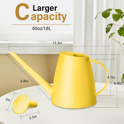 Plastic Watering Can for Home Plant Garden 1/2 Gallon Green