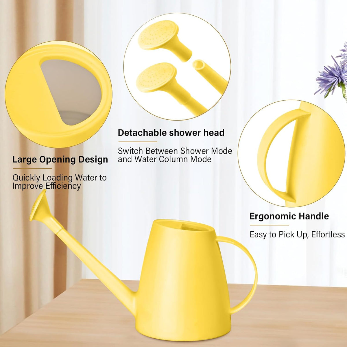 Plastic Watering Can for Home Plant Garden 1/2 Gallon Green