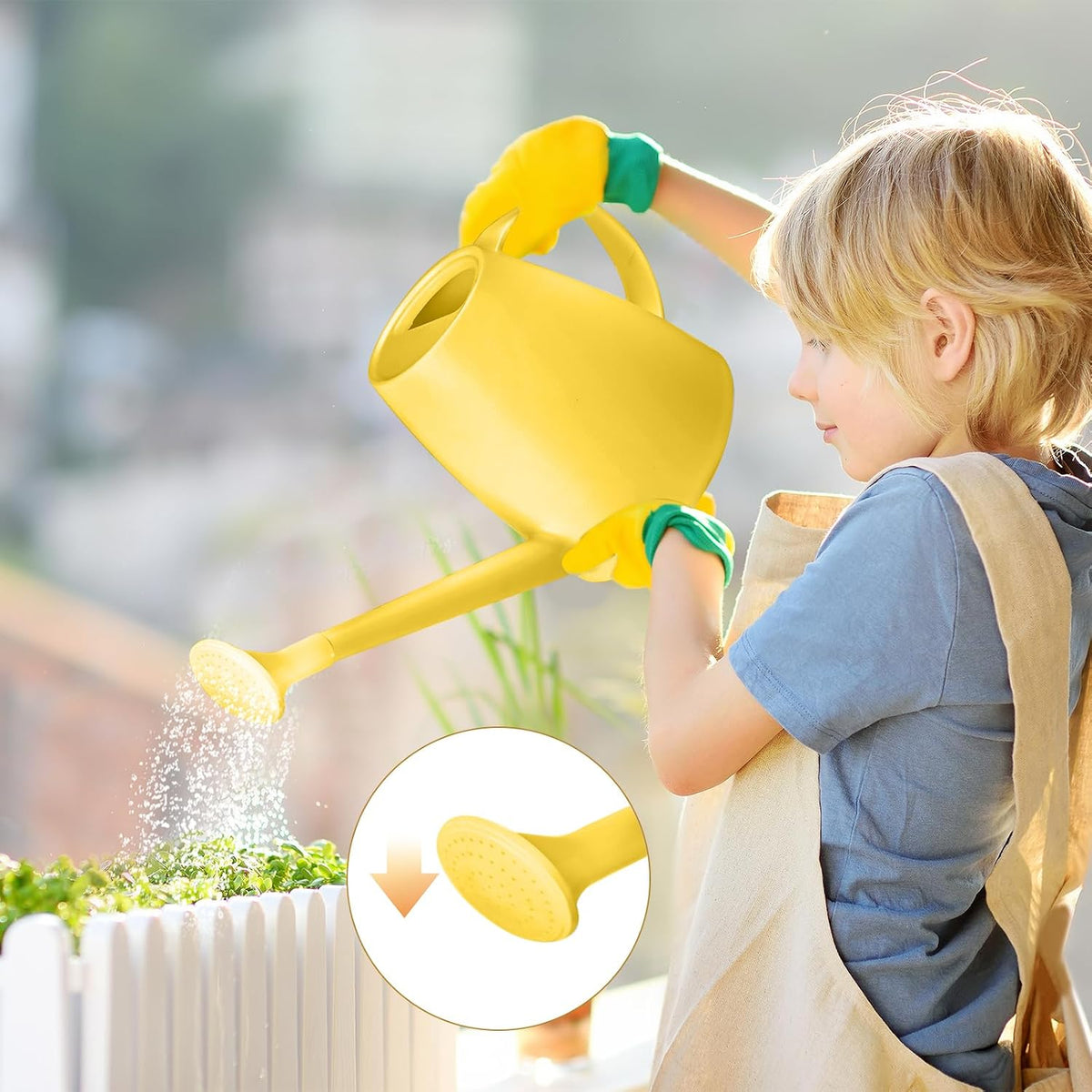 Plastic Watering Can for Home Plant Garden 1/2 Gallon Green