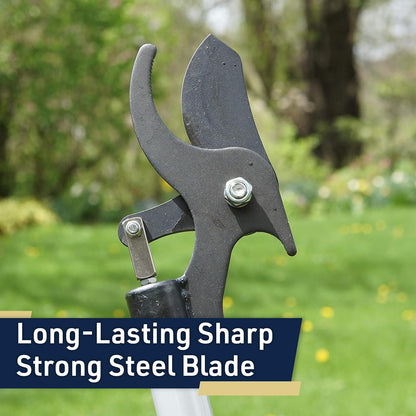 Tree Trimmer Pruning Shears - 59” Long Reach Pruner with Rotating Head and Sharp Bypass Loppers - Tree Branch Cutter for Branches Up to 1-3/8” - Lightweight Aluminum Pruners