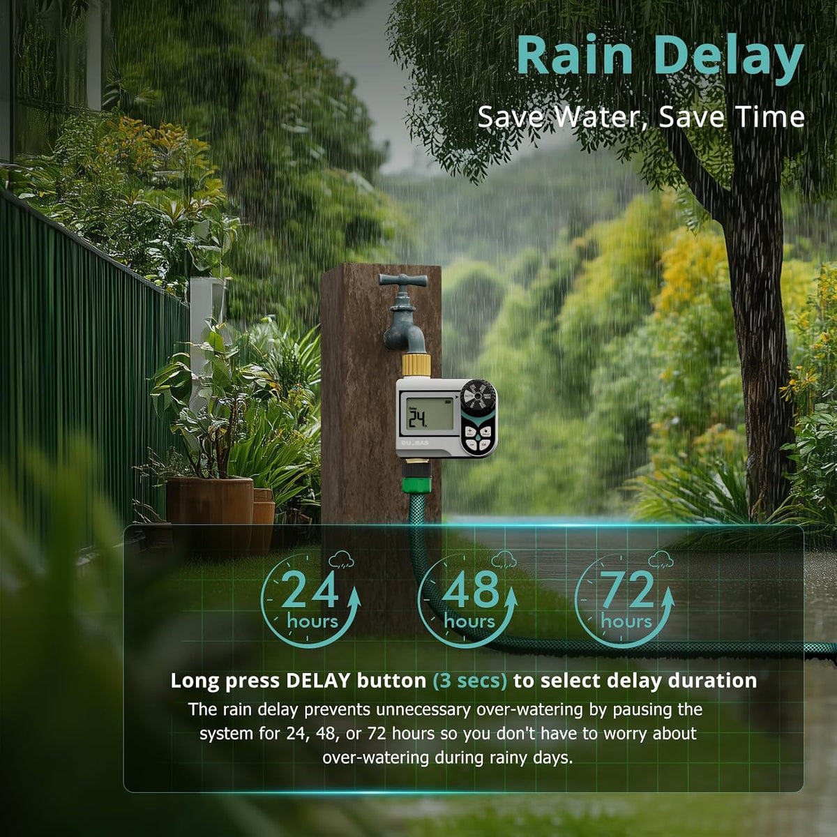 Zero Pressure Water Timer, Sprinkler Timer for Garden Hose Faucet