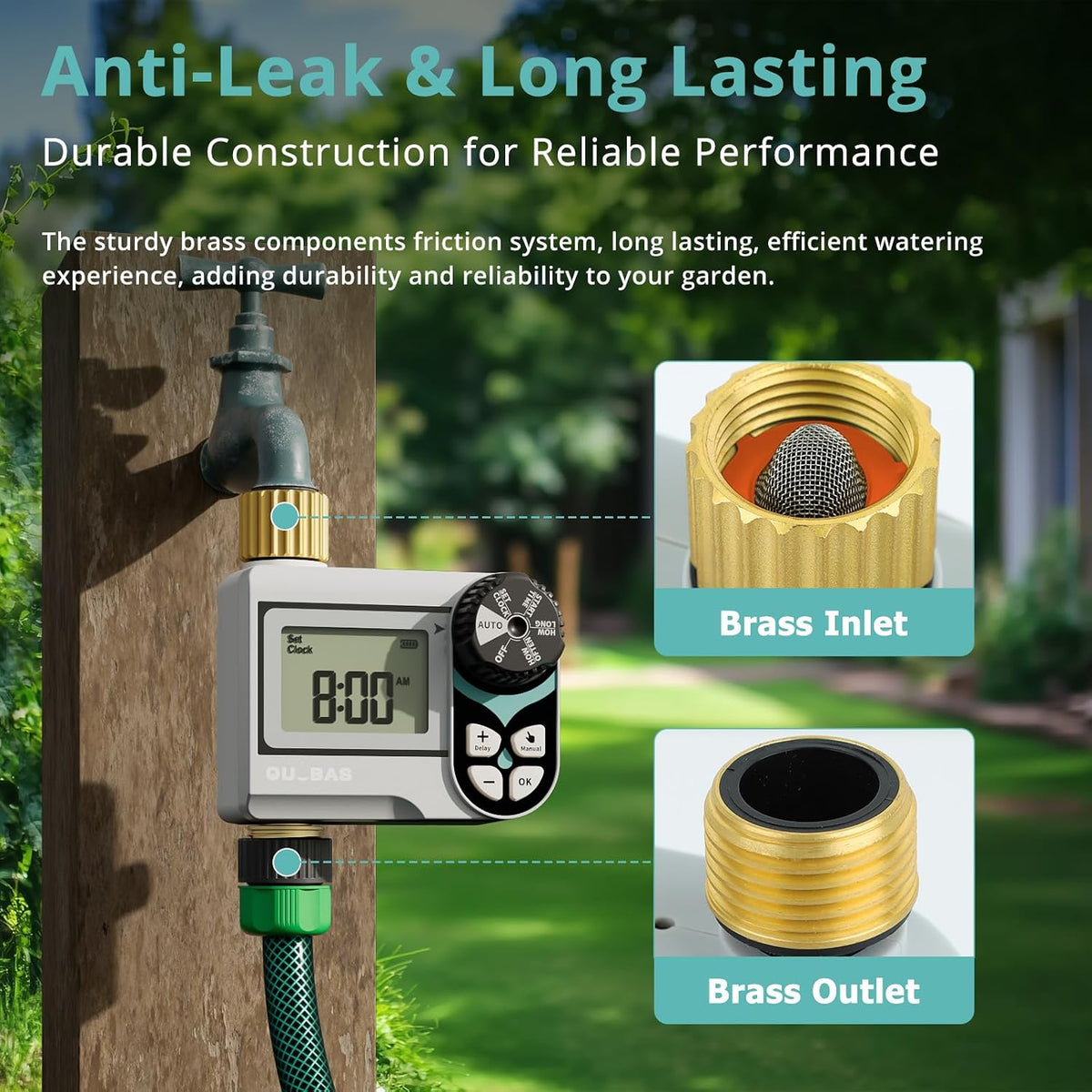 Zero Pressure Water Timer, Sprinkler Timer for Garden Hose Faucet
