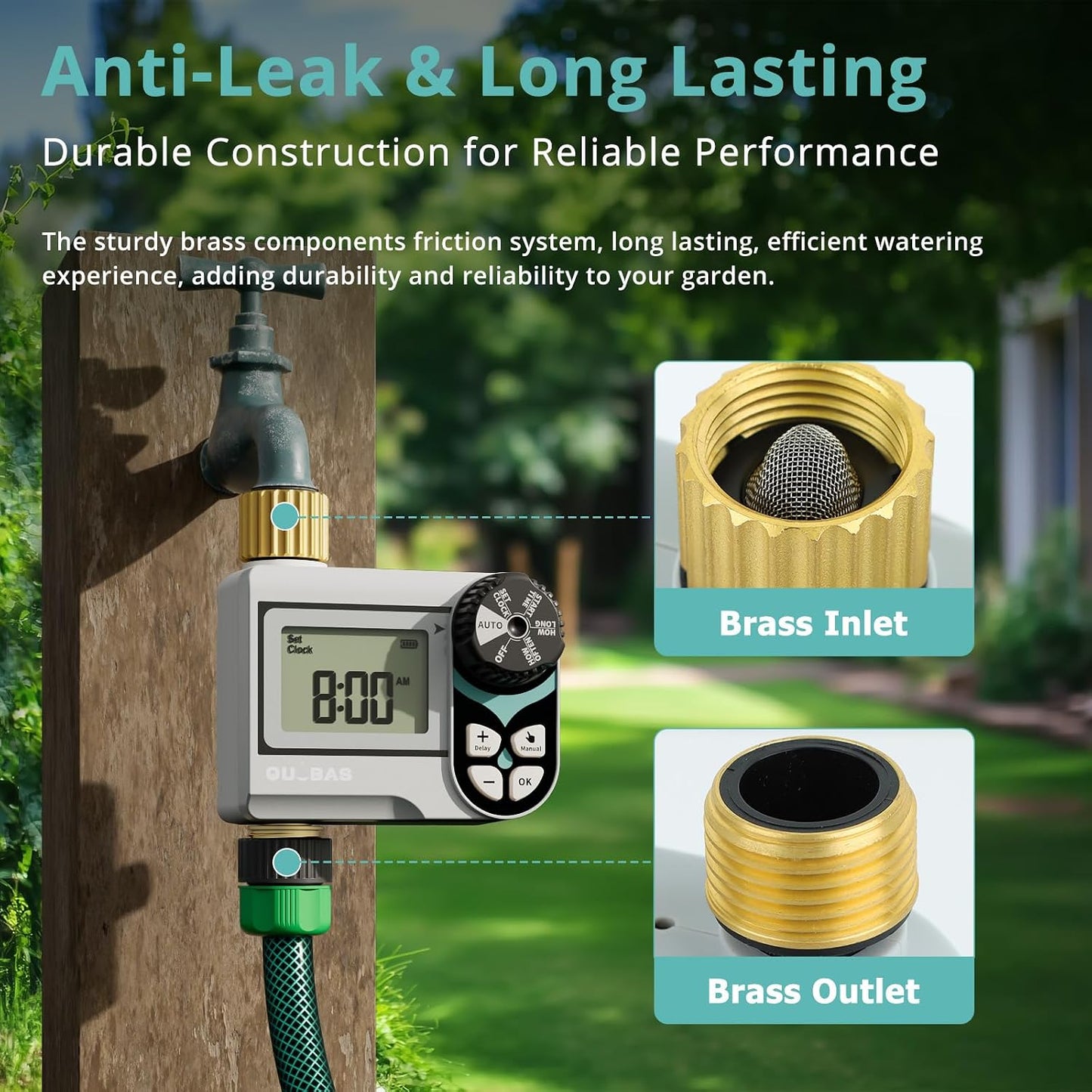 Zero Pressure Water Timer, Sprinkler Timer for Garden Hose Faucet