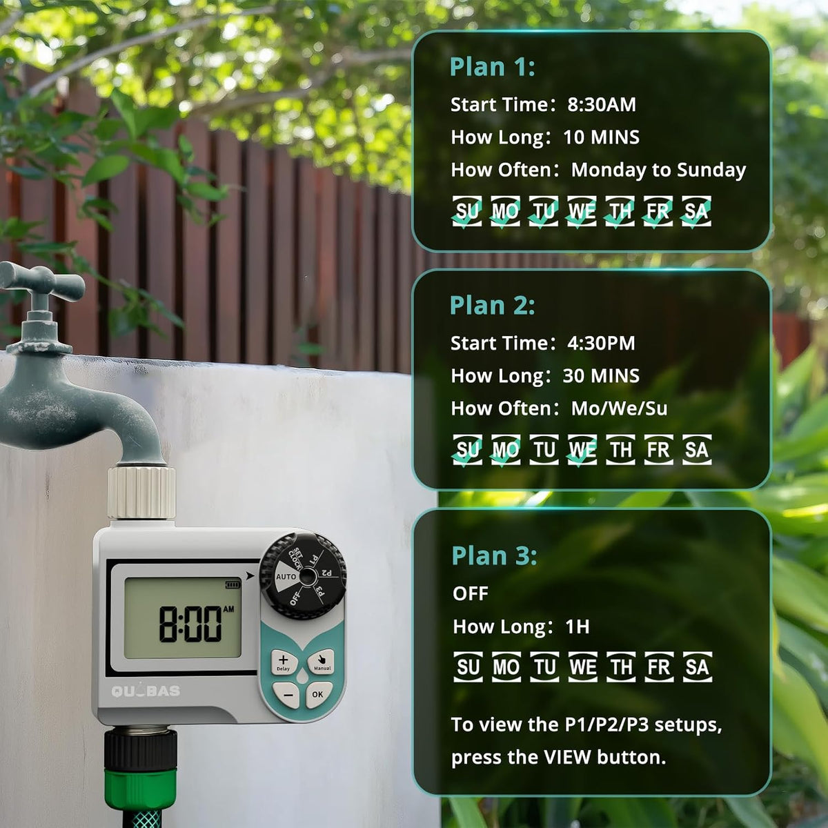 Zero Pressure Water Timer, Sprinkler Timer for Garden Hose Faucet
