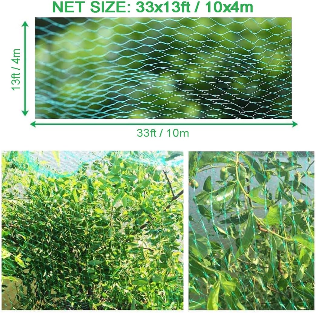 Bird Netting for Garden Protect Vegetable Plants and Fruit Trees, 13x33ft