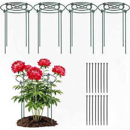 4 Packs Peony Cages and Supports, 11.8"x16" Metal Plant Supports