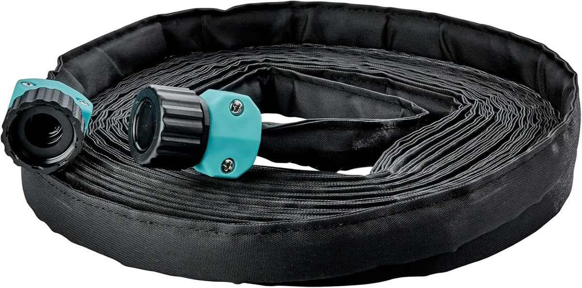 Flat Soaker Hose 25 ft, For Drip Irrigation, Extendable Non-Corrosive and Heavy Duty Couplings, Saves Water, For Raised Beds, Gardens and Vegetable areas, 700001