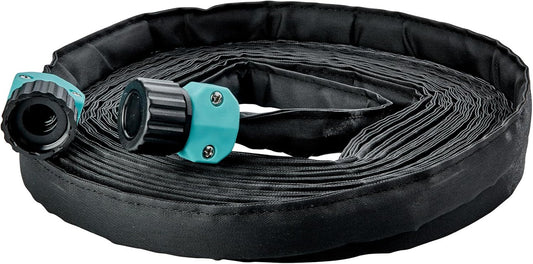 Flat Soaker Hose 25 ft, For Drip Irrigation, Extendable Non-Corrosive and Heavy Duty Couplings, Saves Water, For Raised Beds, Gardens and Vegetable areas, 700001