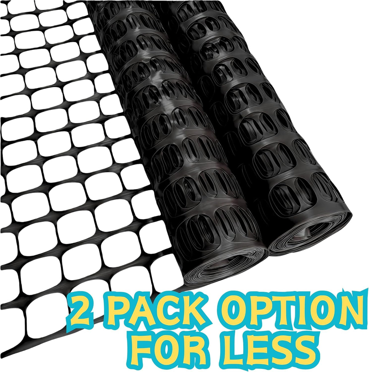 4'x100' Plastic Mesh Fence for Garden with 100 Zip Ties, Green