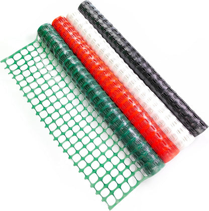 4'x100' Plastic Mesh Fence for Garden with 100 Zip Ties, Green