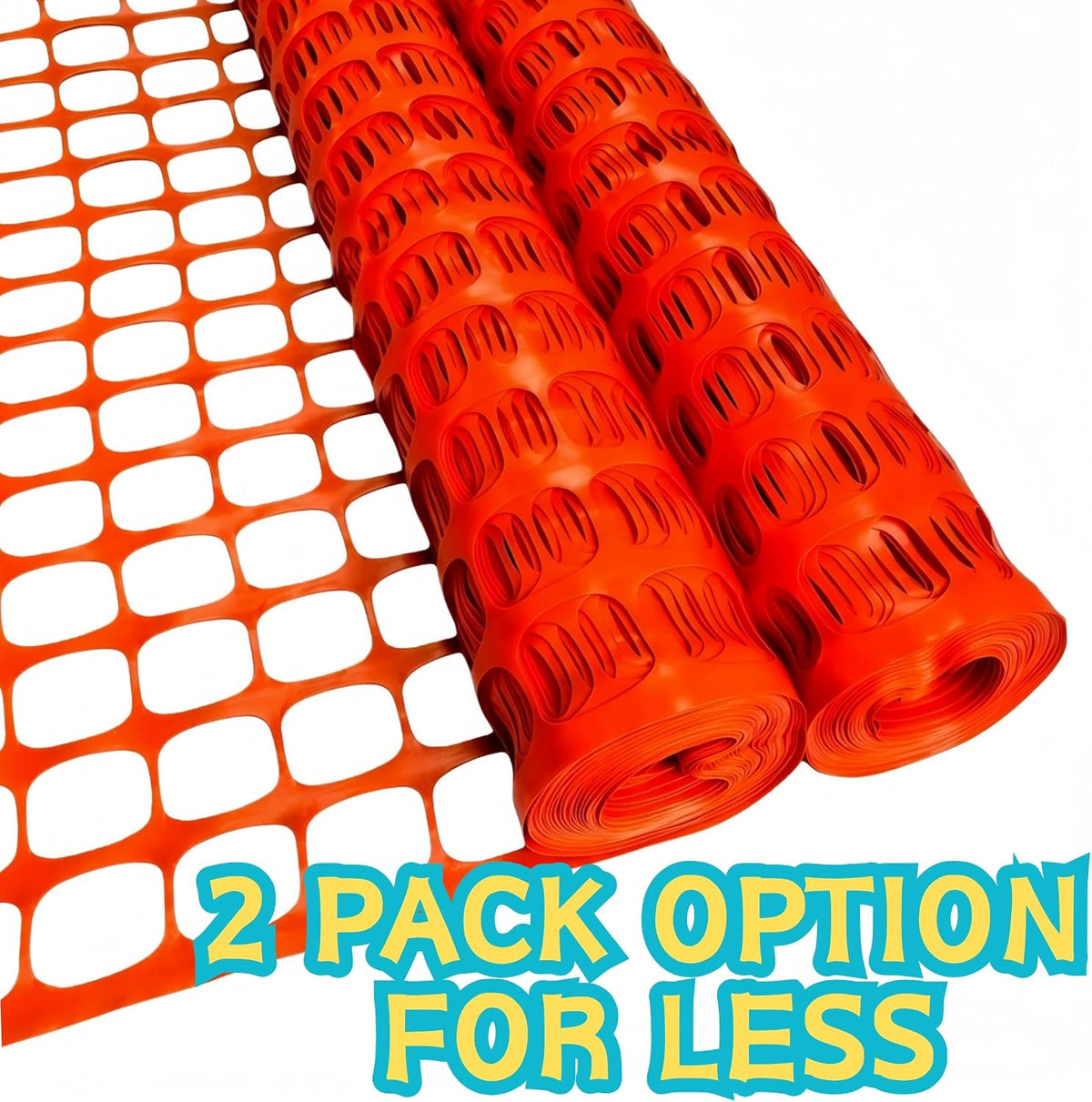 4'x100' Plastic Mesh Fence for Garden with 100 Zip Ties, Green