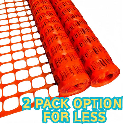 4'x100' Plastic Mesh Fence for Garden with 100 Zip Ties, Green