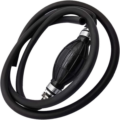 Fuel Line Assembly, Outboard Motor Inner Diameter 10mm 3/8inch Outer 5/8inch Dia Hose Marine Boat RVs Assembly with Primer Bulb Steel Clamps