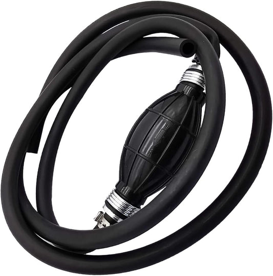 Fuel Line Assembly, Outboard Motor Inner Diameter 10mm 3/8inch Outer 5/8inch Dia Hose Marine Boat RVs Assembly with Primer Bulb Steel Clamps