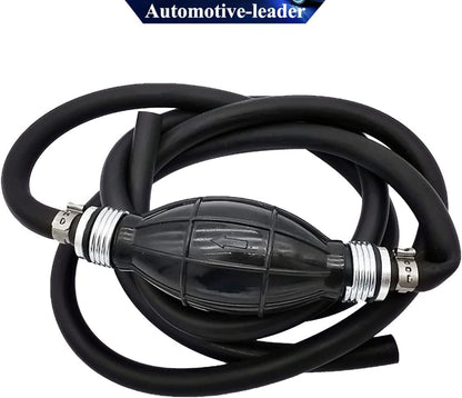 Fuel Line Assembly, Outboard Motor Inner Diameter 10mm 3/8inch Outer 5/8inch Dia Hose Marine Boat RVs Assembly with Primer Bulb Steel Clamps