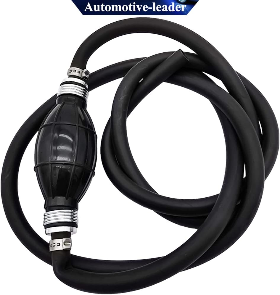 Fuel Line Assembly, Outboard Motor Inner Diameter 10mm 3/8inch Outer 5/8inch Dia Hose Marine Boat RVs Assembly with Primer Bulb Steel Clamps