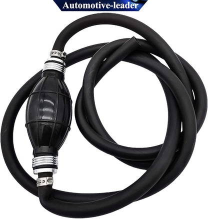 Fuel Line Assembly, Outboard Motor Inner Diameter 10mm 3/8inch Outer 5/8inch Dia Hose Marine Boat RVs Assembly with Primer Bulb Steel Clamps