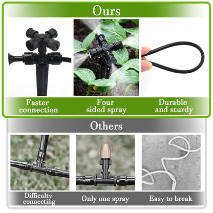 50FT Drip Irrigation System Kit, Garden Watering System