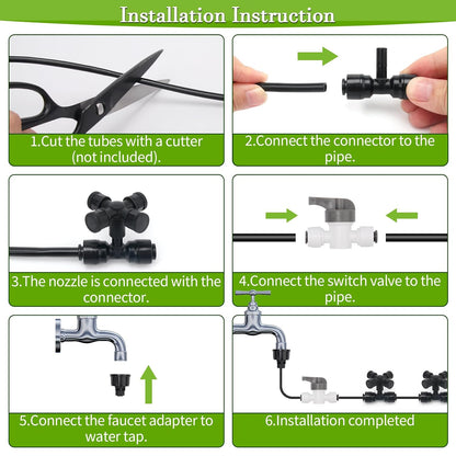 50FT Drip Irrigation System Kit, Garden Watering System
