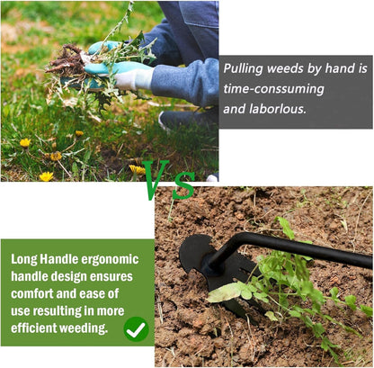Weed Puller Gardening Hand Weeder Tools,Portable Artifact Uprooting Weeding 6 Teethes Manganese Steel Weed Removal Dual Purpose Manual Hand Pulling Tool for Lawn Garden (Black)