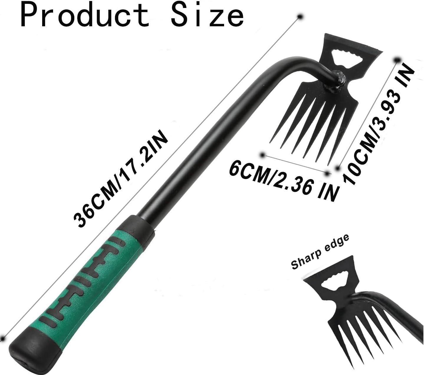 Weed Puller Gardening Hand Weeder Tools,Portable Artifact Uprooting Weeding 6 Teethes Manganese Steel Weed Removal Dual Purpose Manual Hand Pulling Tool for Lawn Garden (Black)