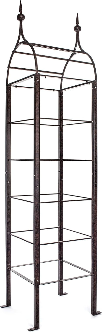 7.5 Ft Garden Obelisk Trellis, Freestanding, Heavy Duty Iron
