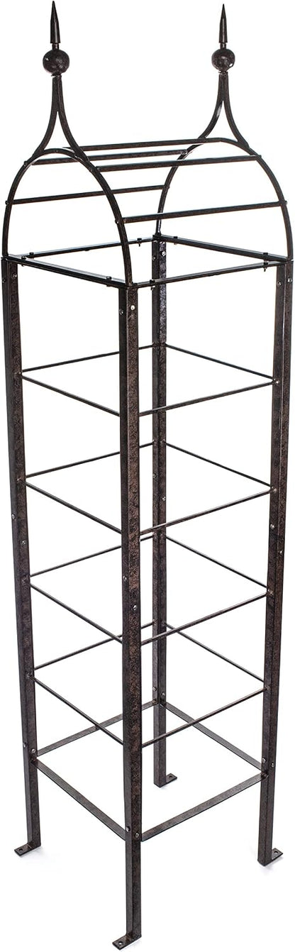 7.5 Ft Garden Obelisk Trellis, Freestanding, Heavy Duty Iron