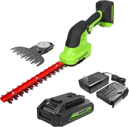 24V Cordless Shear Shrubber, 1.5Ah USB Battery and Charger Included