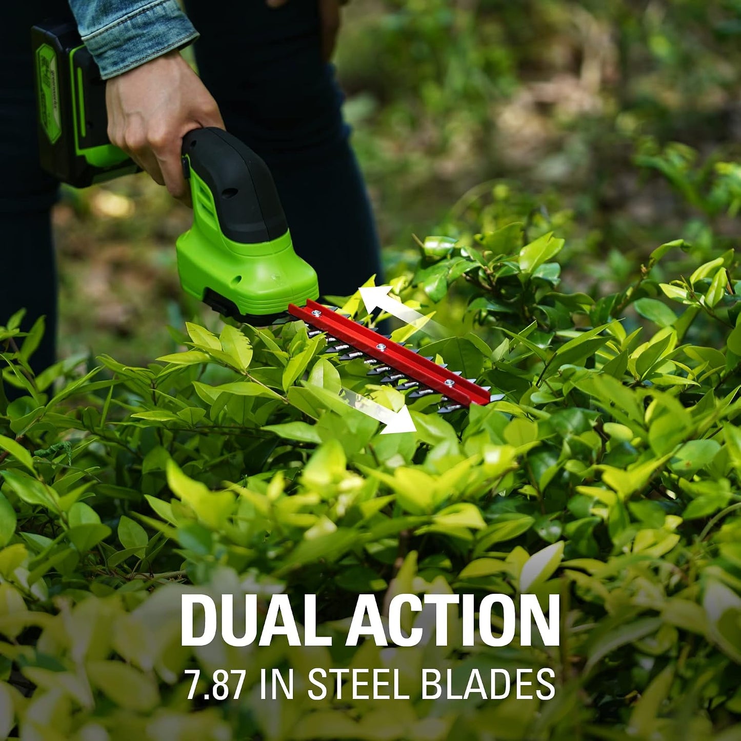 24V Cordless Shear Shrubber, 1.5Ah USB Battery and Charger Included