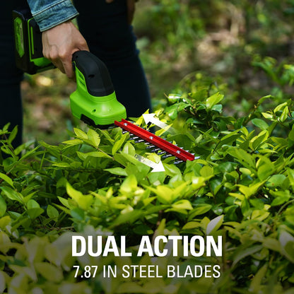 24V Cordless Shear Shrubber, 1.5Ah USB Battery and Charger Included