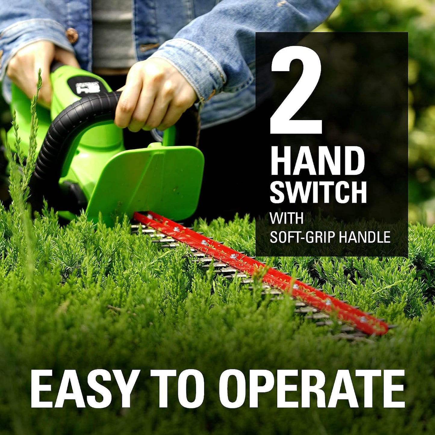 24V Cordless Shear Shrubber, 1.5Ah USB Battery and Charger Included