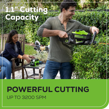 24V Cordless Shear Shrubber, 1.5Ah USB Battery and Charger Included