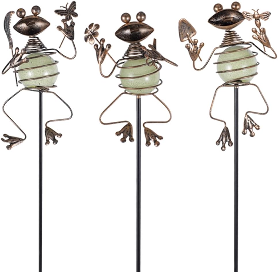 Set of 3 Cardinal Stained Glass Decorative Garden Stakes