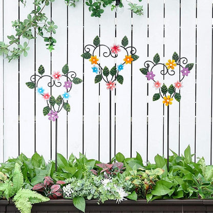 Set of 3 Cardinal Stained Glass Decorative Garden Stakes